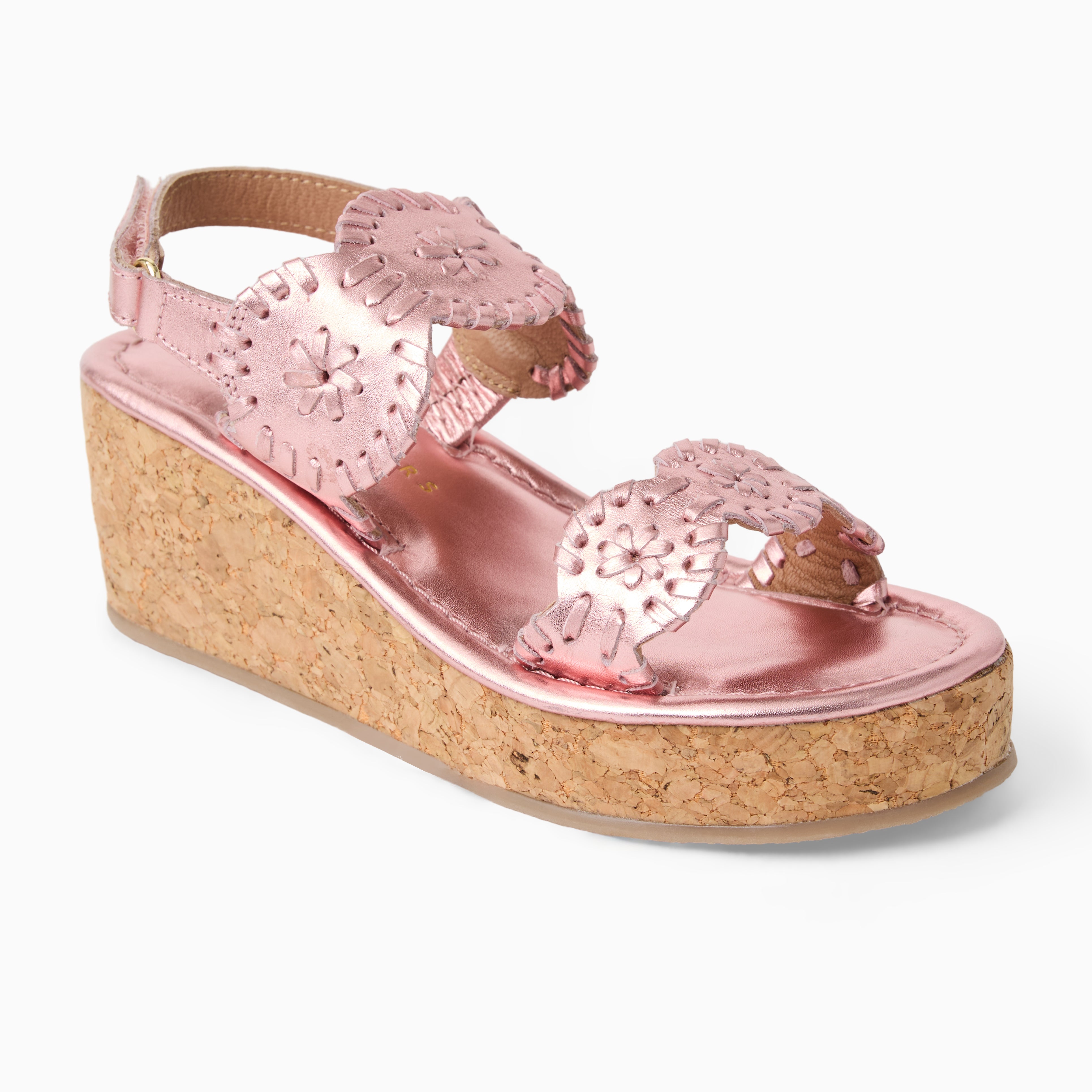 Jack Rogers Girls Laurin High Wedge Heels — Rose Quartz – Jack