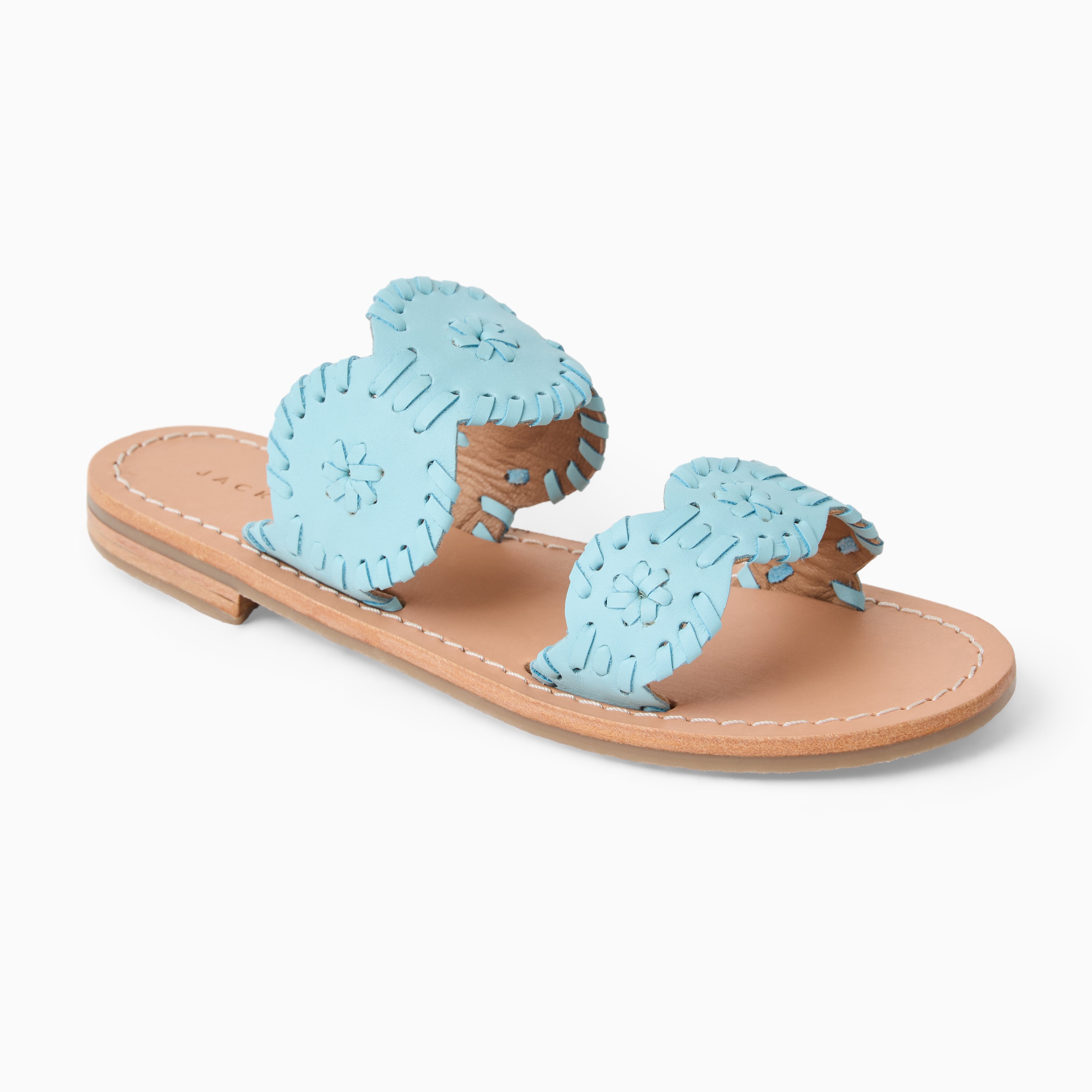 Jack Rogers Girls Laurin Flat Sandals — Light Blue Nappa – Jack