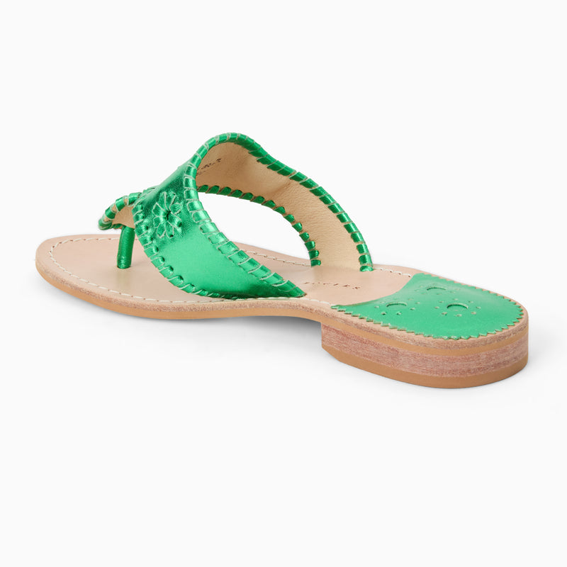 Jacks Metallic Leather Flat Sandal