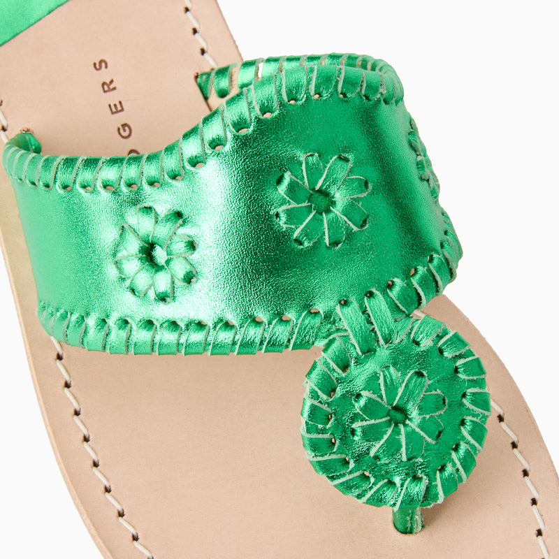 Jacks Metallic Leather Flat Sandal