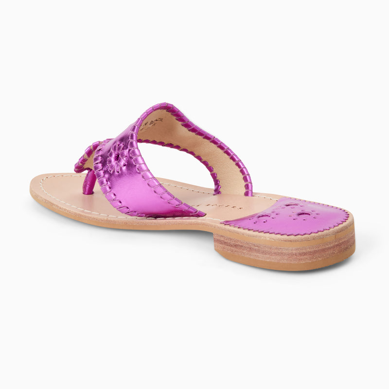 Jacks Metallic Leather Flat Sandal