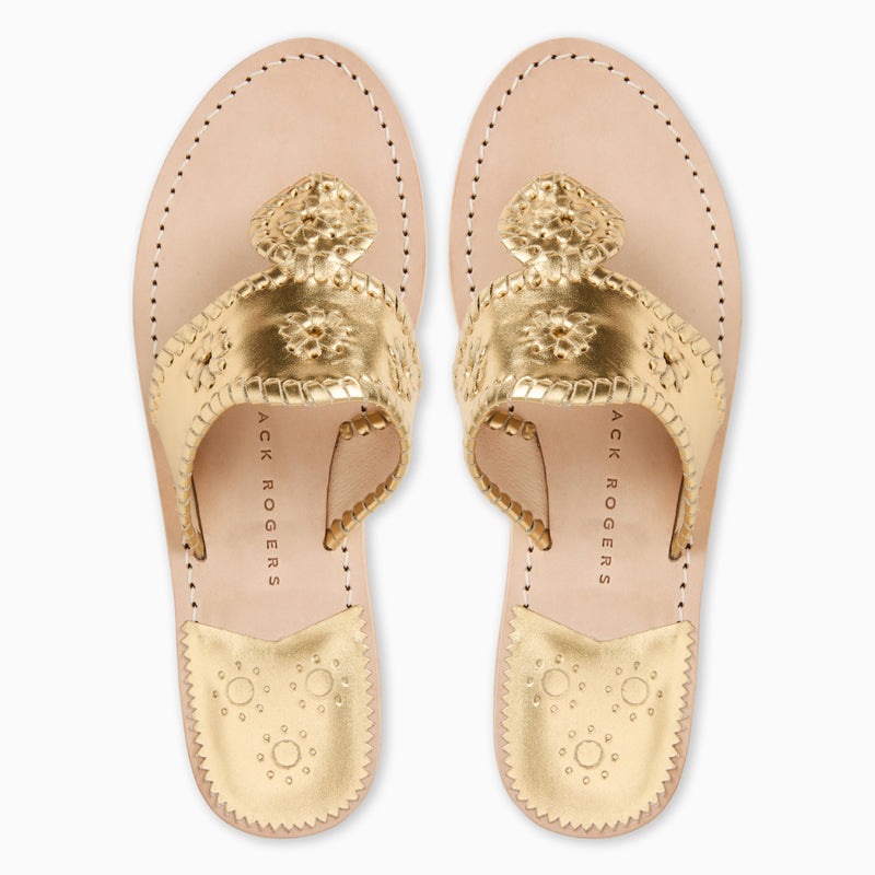 Jacks Metallic Leather Flat Sandal