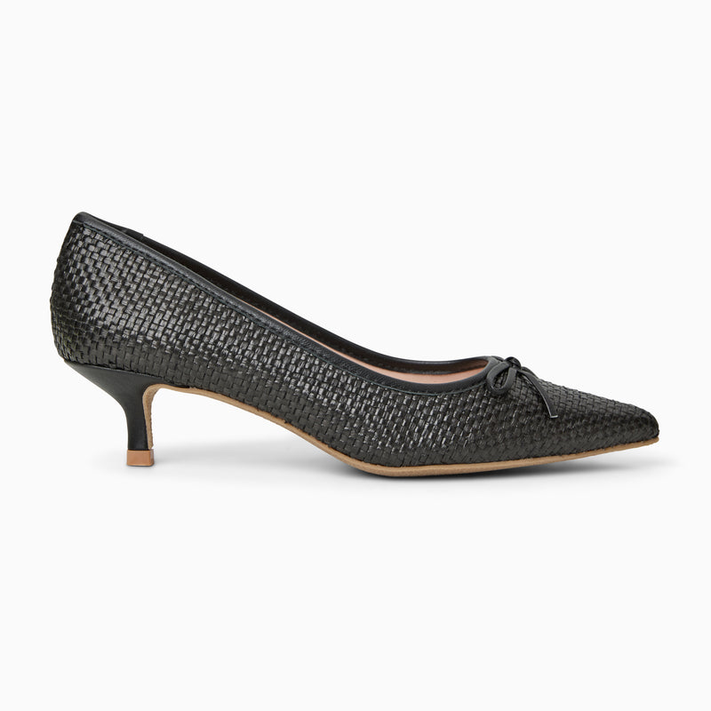 Pammi Raffia Kitten Heel Pump
