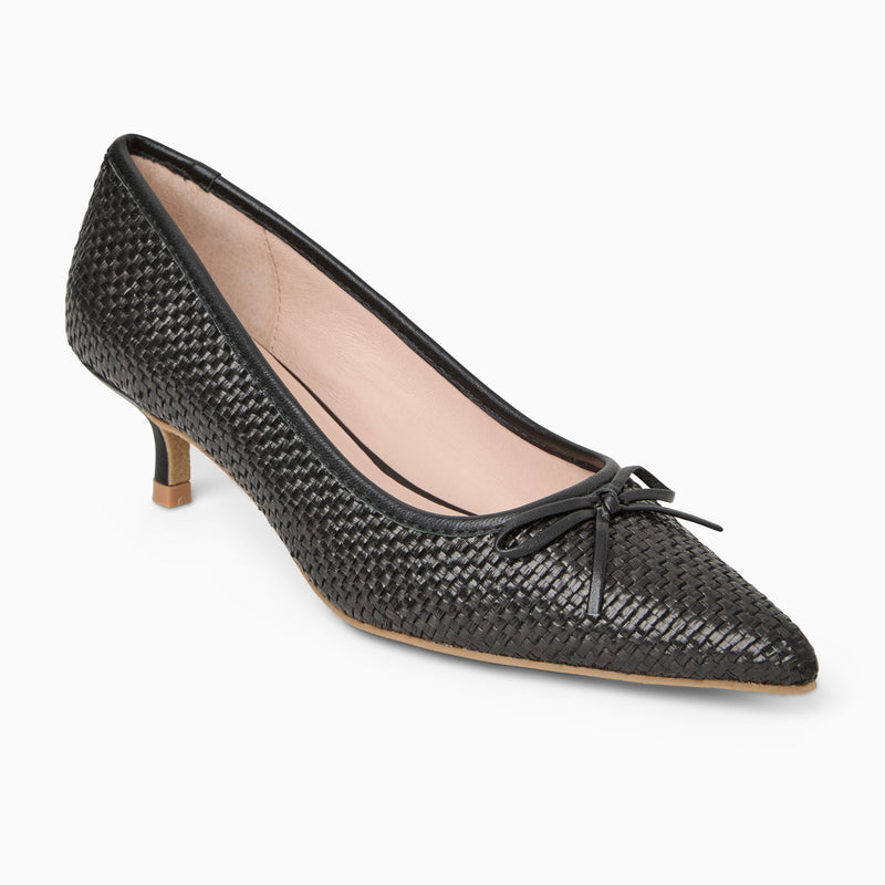 Pammi Raffia Kitten Heel Pump