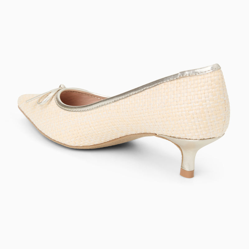 Pammi Raffia Kitten Heel Pump