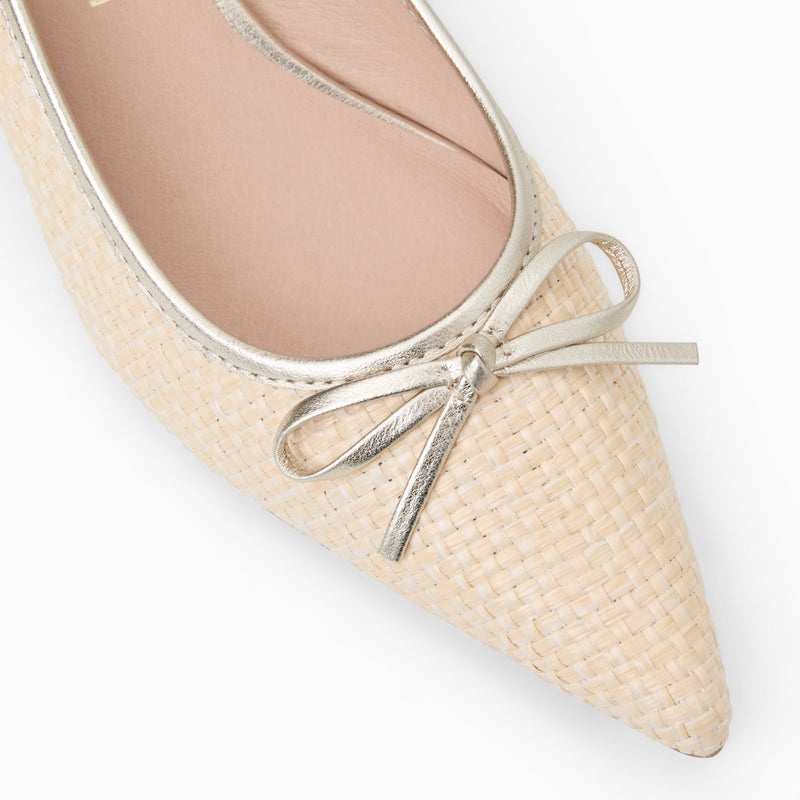 Pammi Raffia Kitten Heel Pump