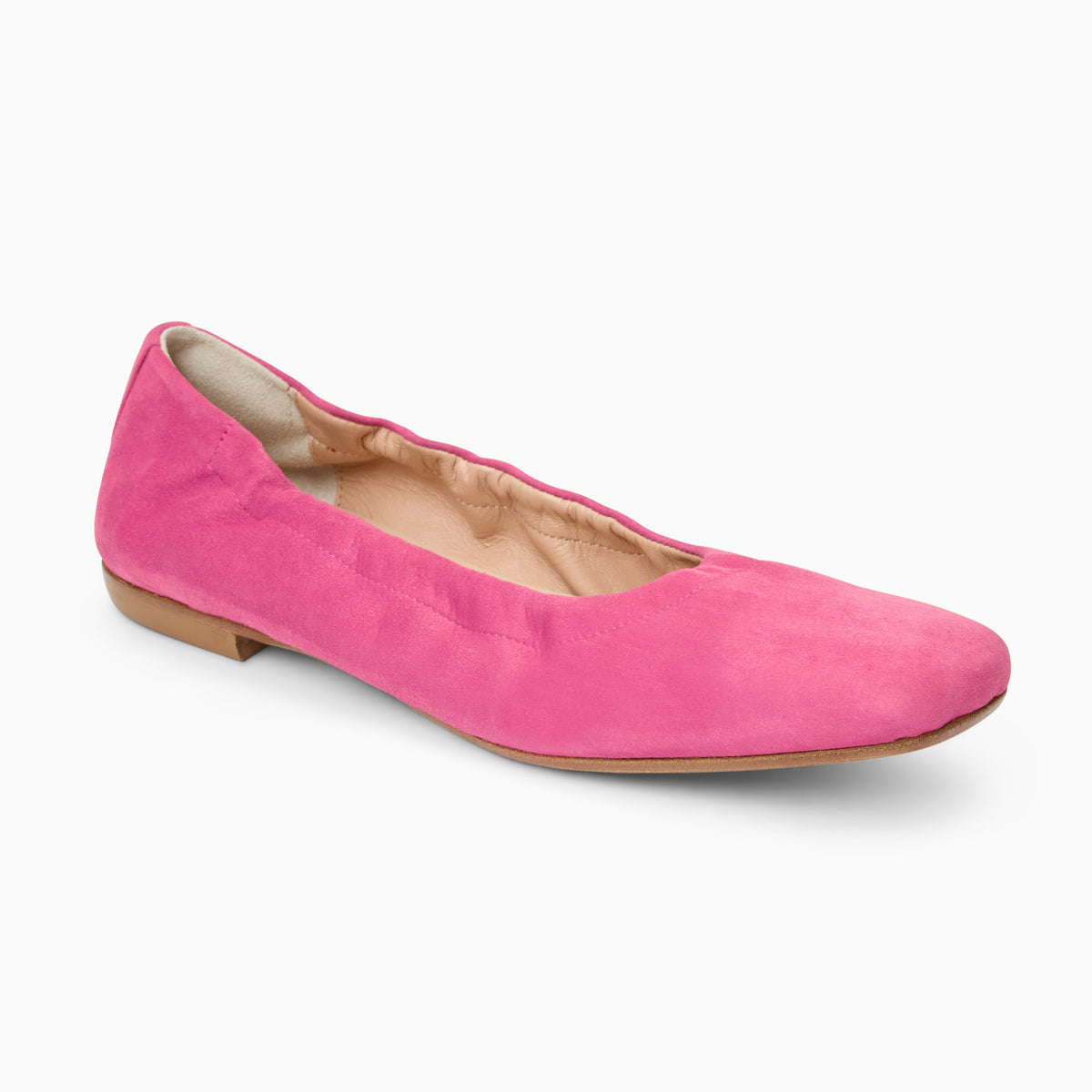 Jack Rogers Santa Maria Ballet Flat in Fuchsia Pink Suede – Square