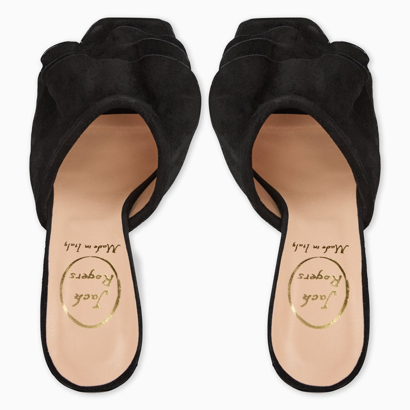 Beatrice Italian Suede Ruffle Heel