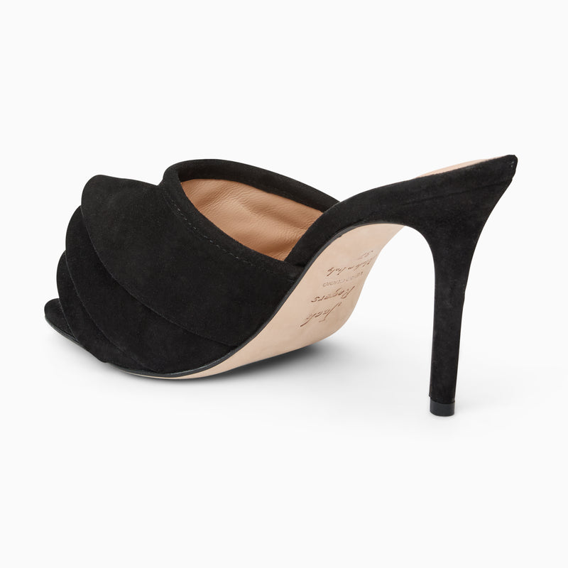 Beatrice Italian Suede Ruffle Heel