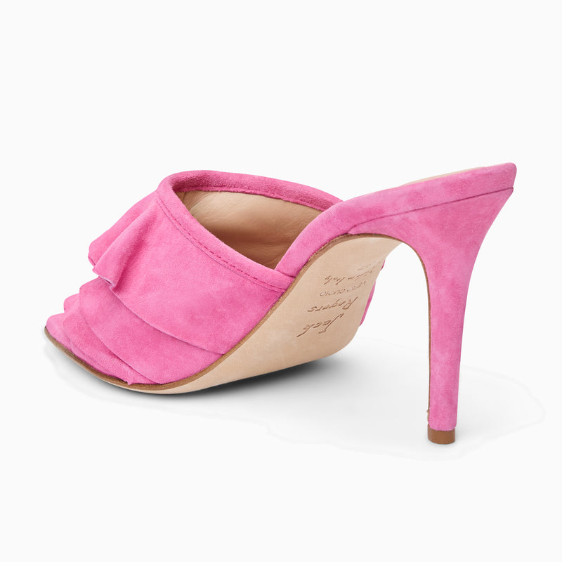 Beatrice Italian Suede Ruffle Heel