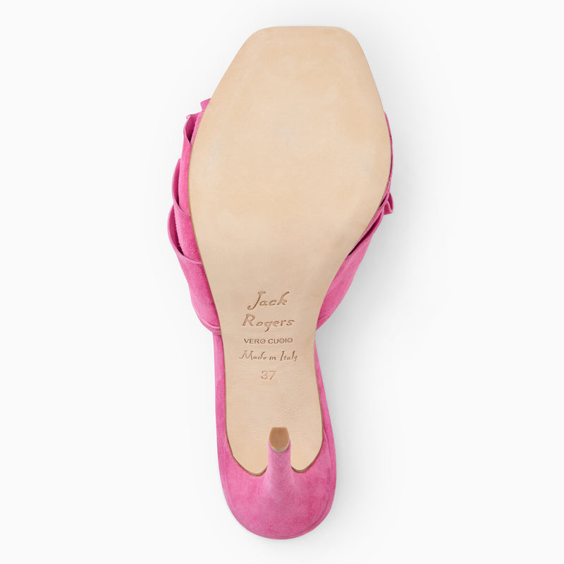 Beatrice Italian Suede Ruffle Heel