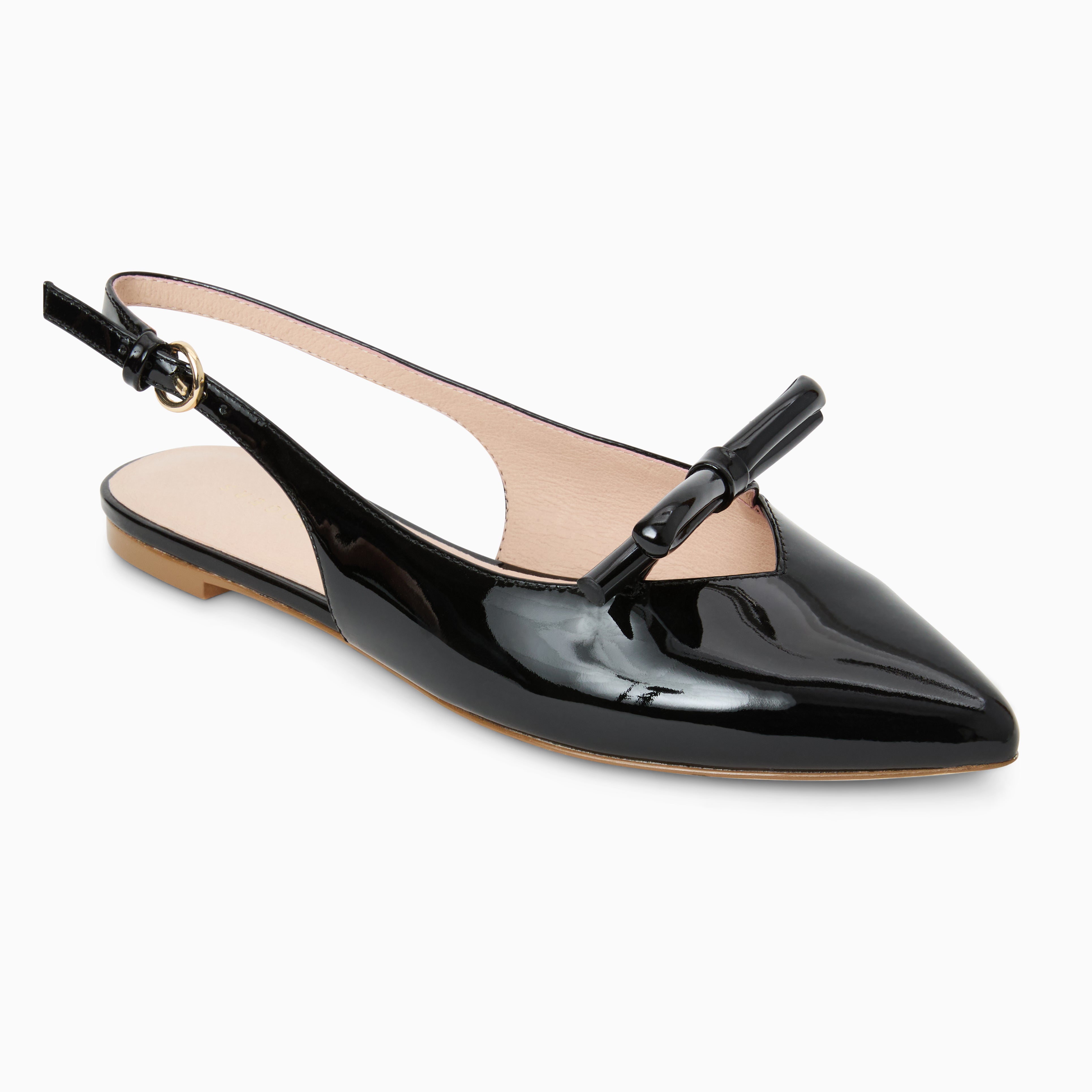 Jack Rogers Lennox Flat Sling in Black Patent Leather – Women's