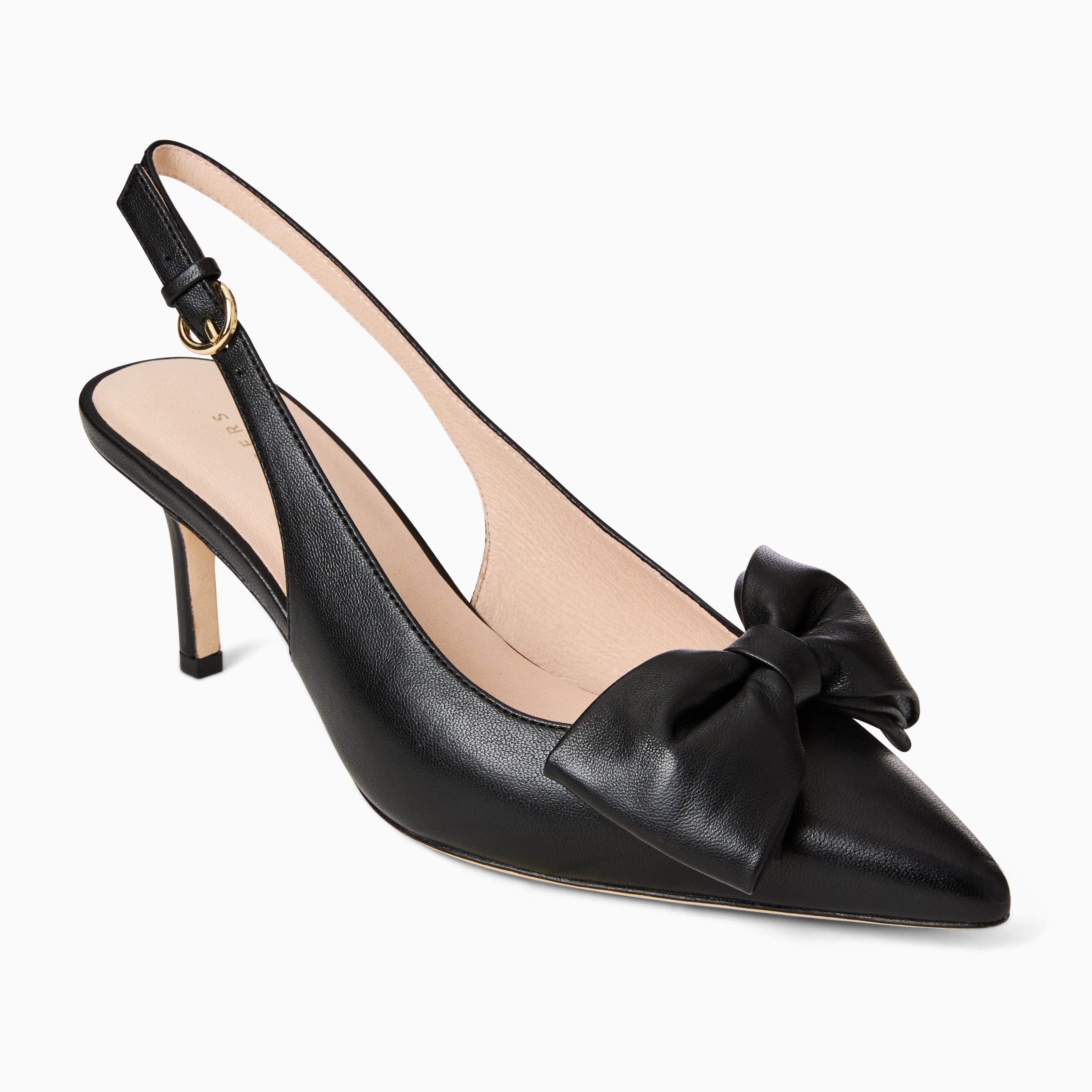 Jack Rogers MacLean Bow Sling in Black Nappa Leather – Women's