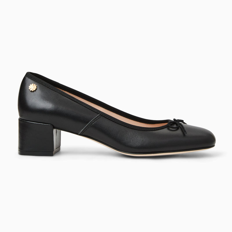 Maddy Leather Low Block Heel