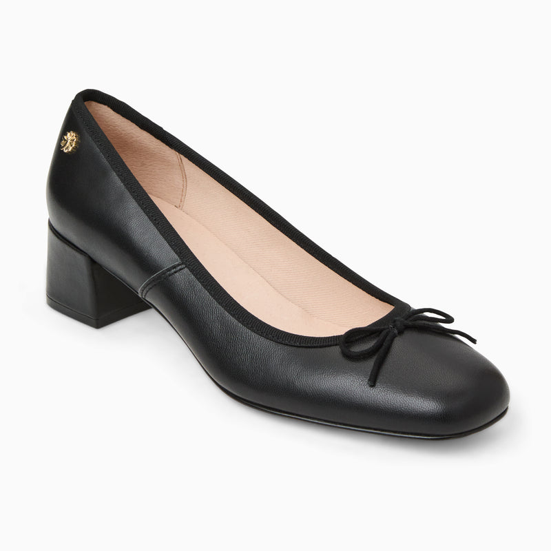 Maddy Leather Low Block Heel