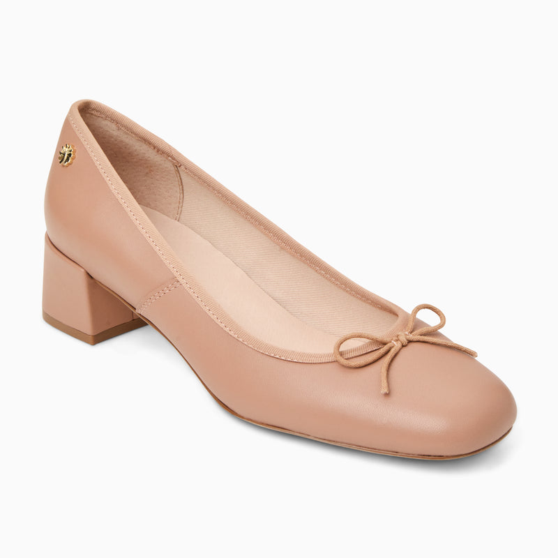 Maddy Leather Low Block Heel