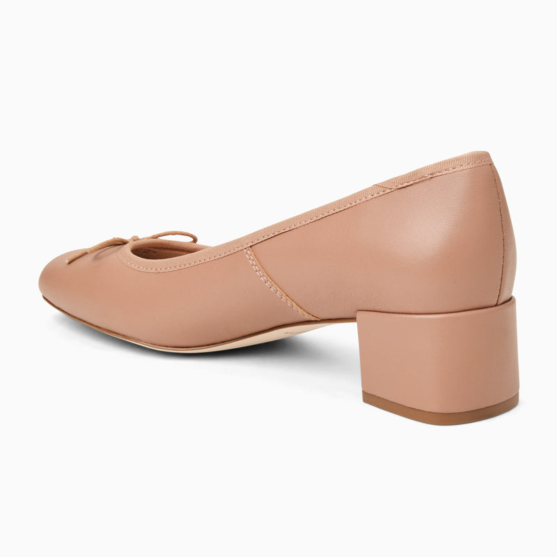 Maddy Leather Low Block Heel
