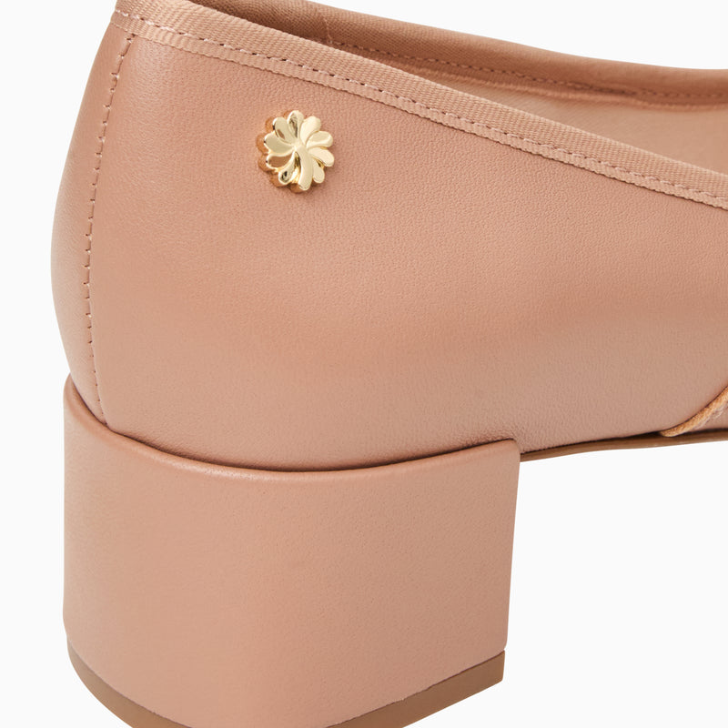 Maddy Leather Low Block Heel