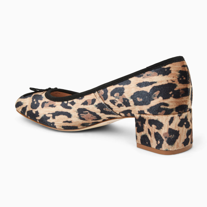 Maddy Fabric Low Block Heel