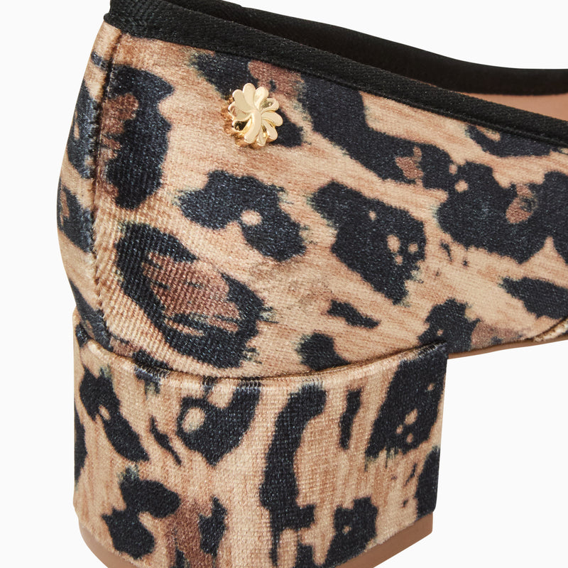 Maddy Fabric Low Block Heel