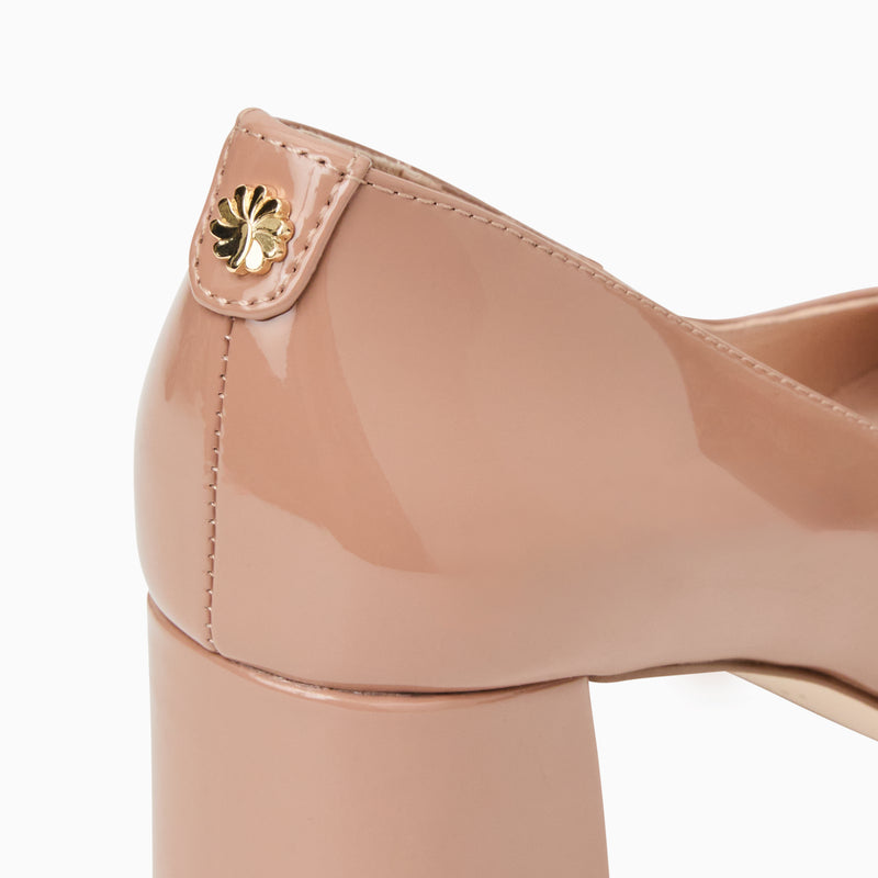 Lenora Leather Pump Heel