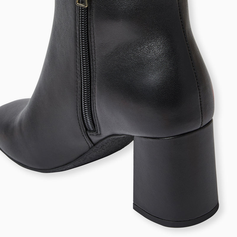 Augustine Leather Block Heel Bootie