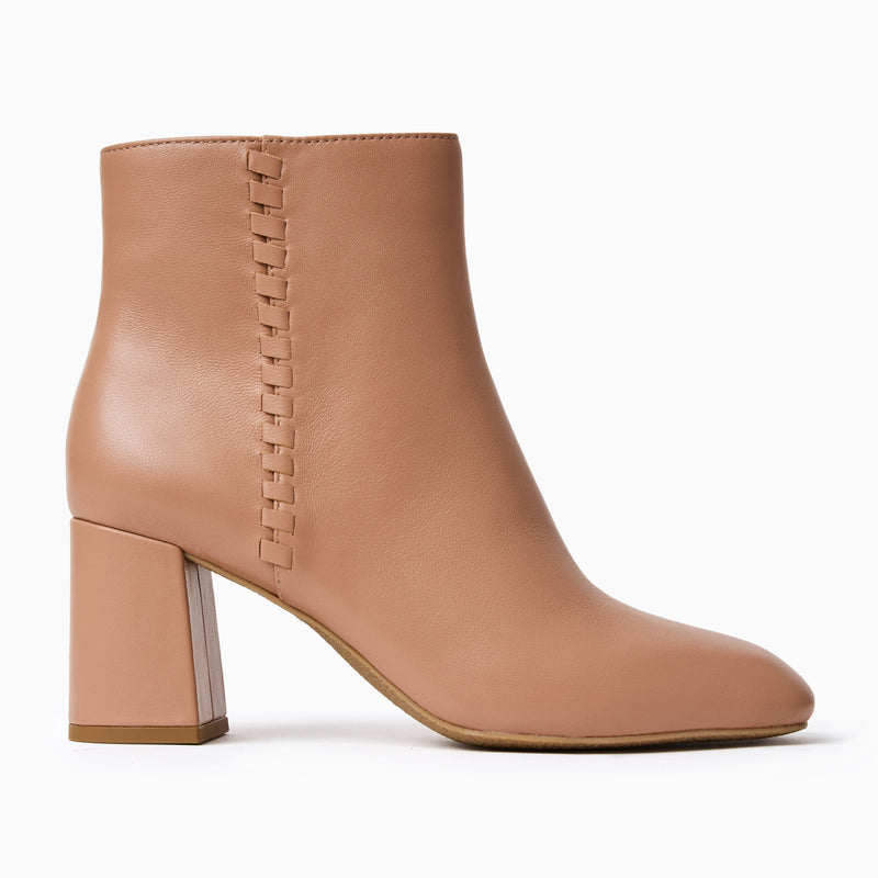 Augustine Leather Block Heel Bootie