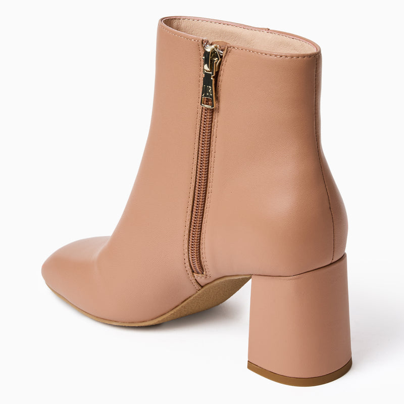 Augustine Leather Block Heel Bootie