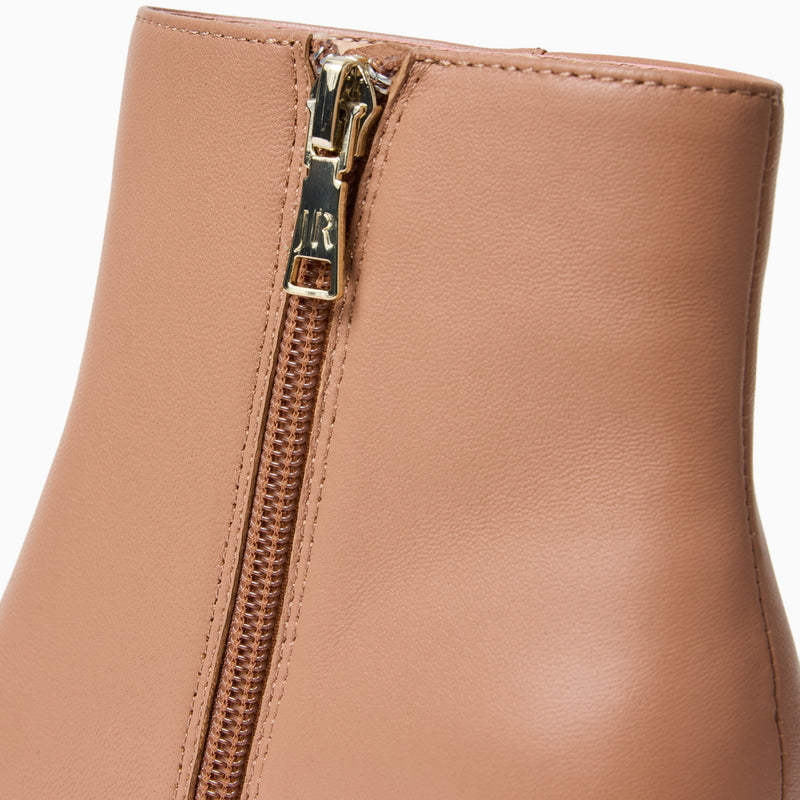 Augustine Leather Block Heel Bootie