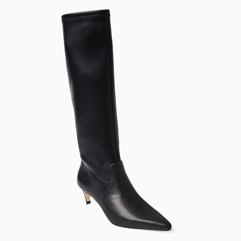 Virginia Leather Stretch Kitten Heel Boot
