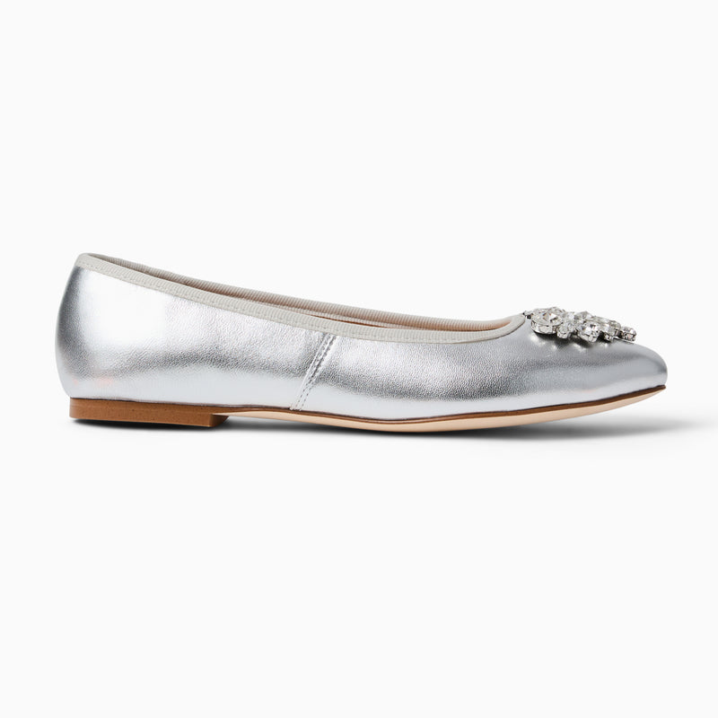 Ellina Jeweled Leather Ballet Flat