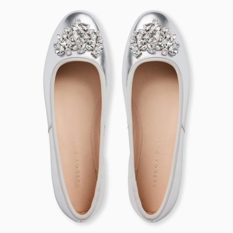 Ellina Jeweled Leather Ballet Flat