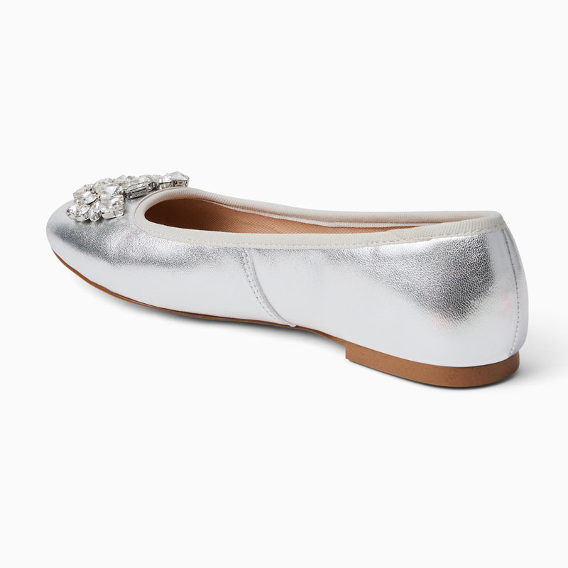 Ellina Jeweled Leather Ballet Flat