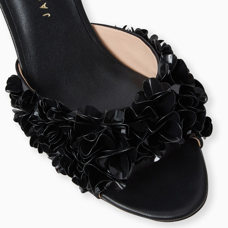 Crown Sequin Kitten Heel Sandal