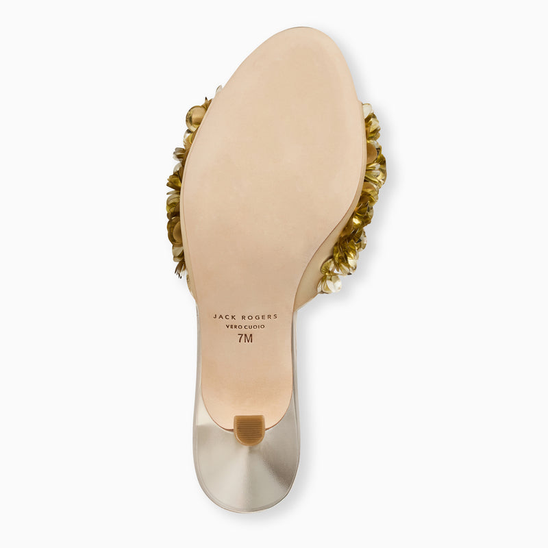 Crown Sequin Kitten Heel Sandal