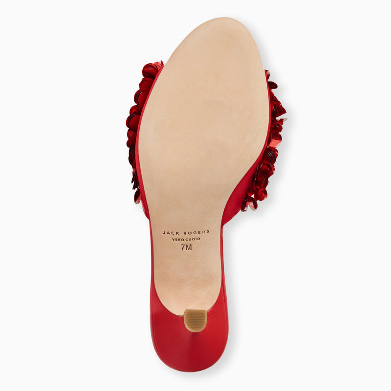 Crown Sequin Kitten Heel Sandal