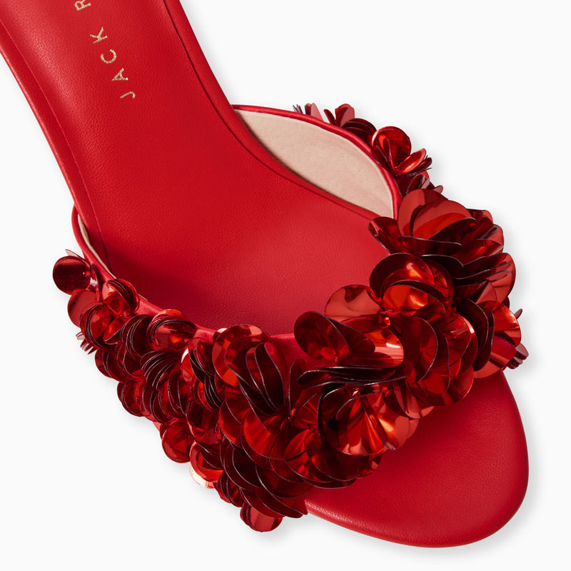 Crown Sequin Kitten Heel Sandal