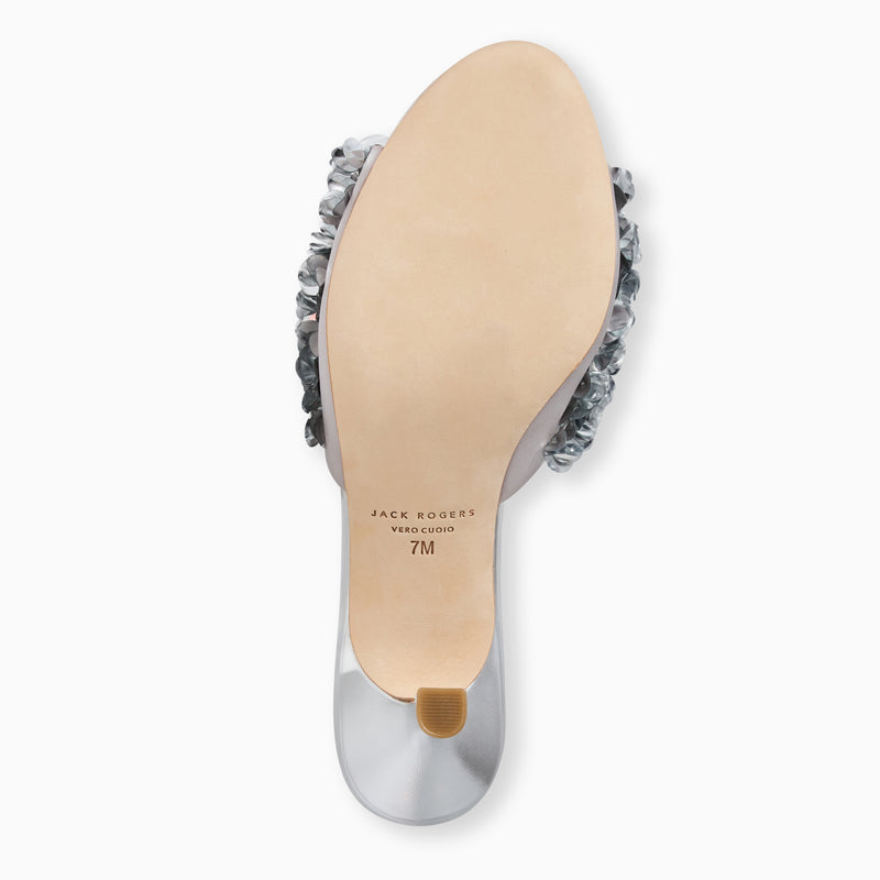 Crown Sequin Kitten Heel Sandal