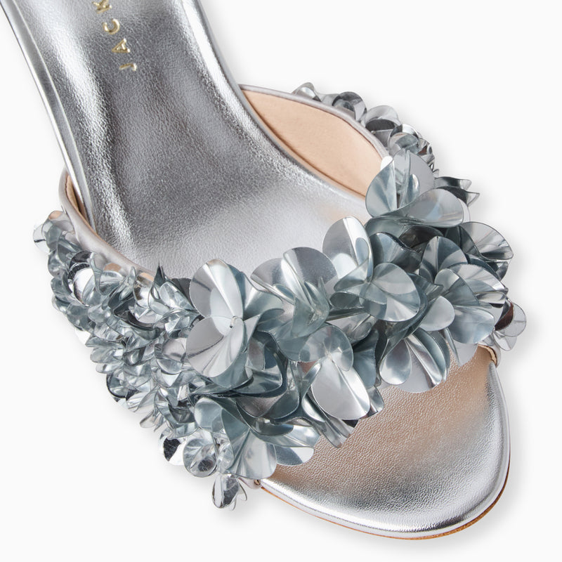 Crown Sequin Kitten Heel Sandal