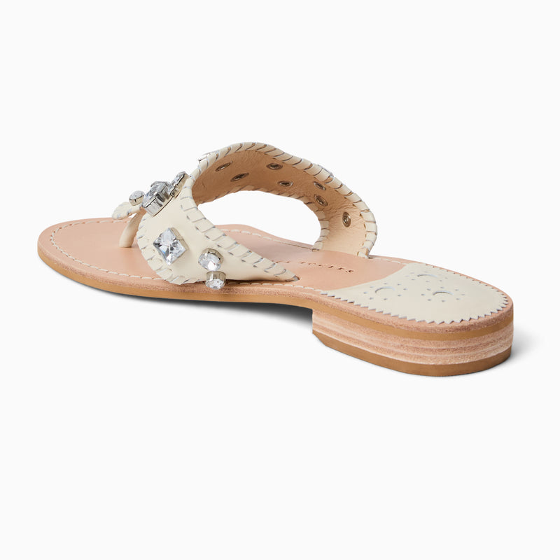 Jacks Jeweled Leather Flat Sandal