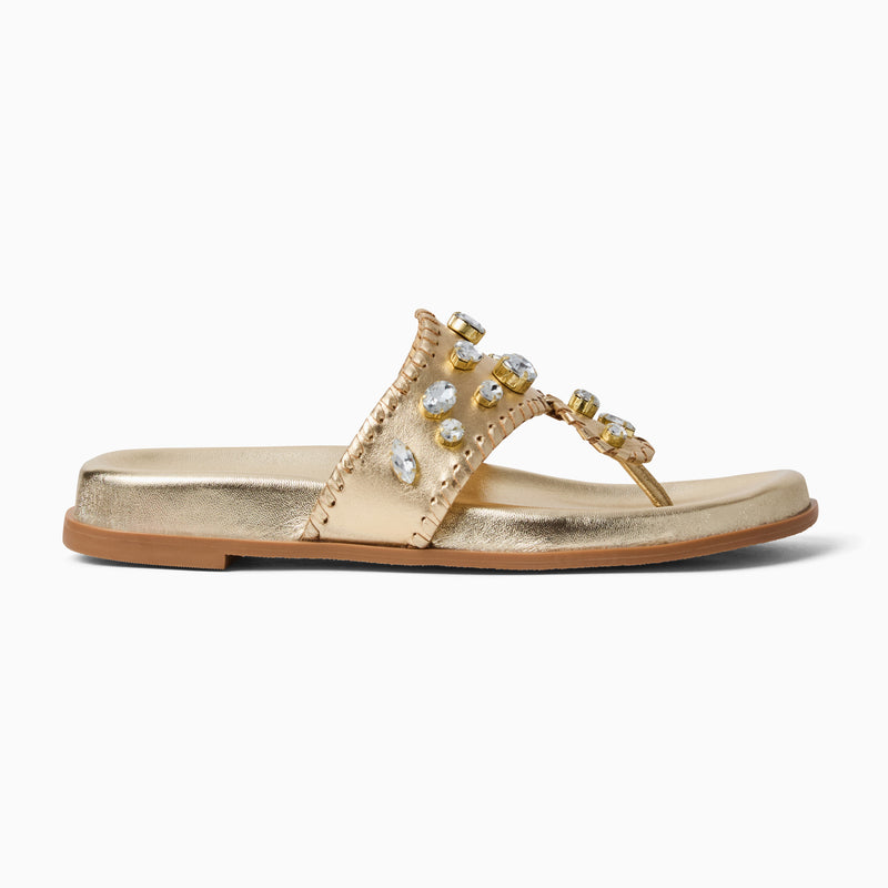 Jacks Jeweled Leather Comfort Sport Sandal