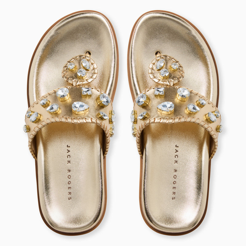 Jacks Jeweled Leather Comfort Sport Sandal