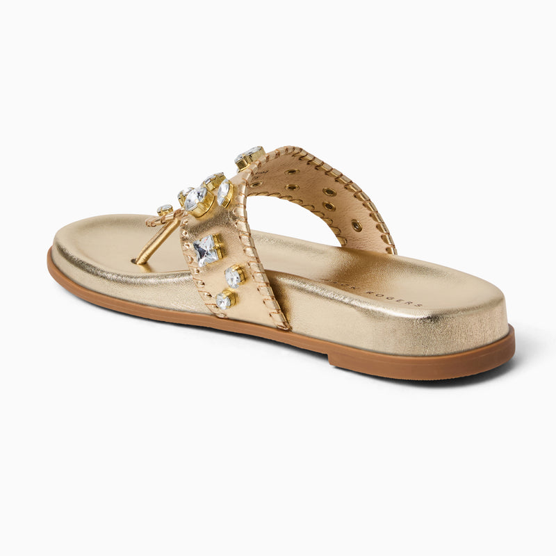 Jacks Jeweled Leather Comfort Sport Sandal