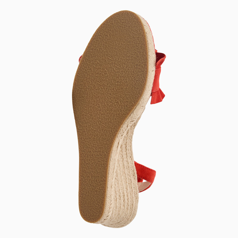 Rozette Suede Ruffle Wedge