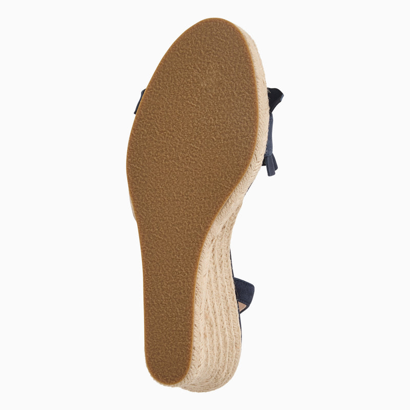 Rozette Suede Ruffle Wedge