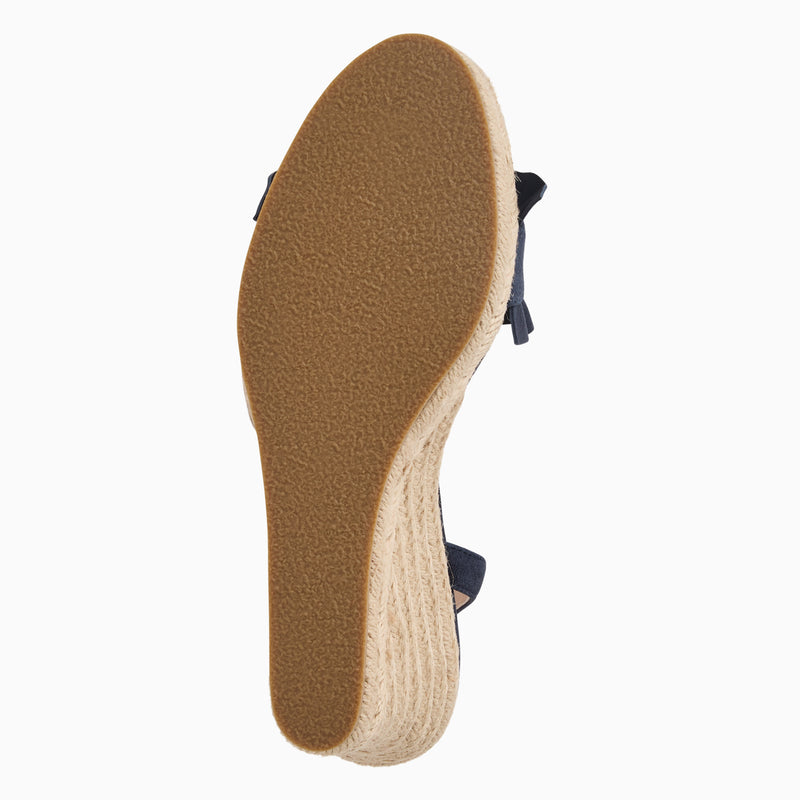 Rozette Leather Ruffle Wedge