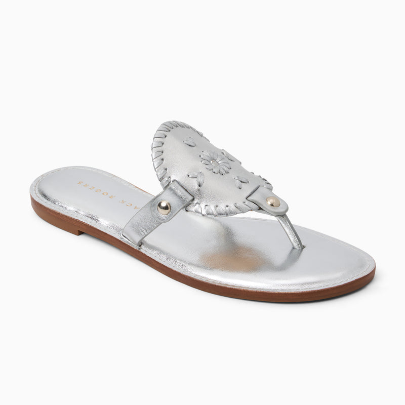 Collins Metallic Leather Flat Sandal