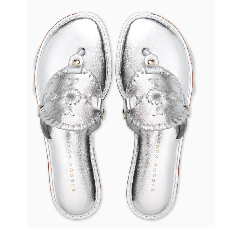 Collins Metallic Leather Flat Sandal