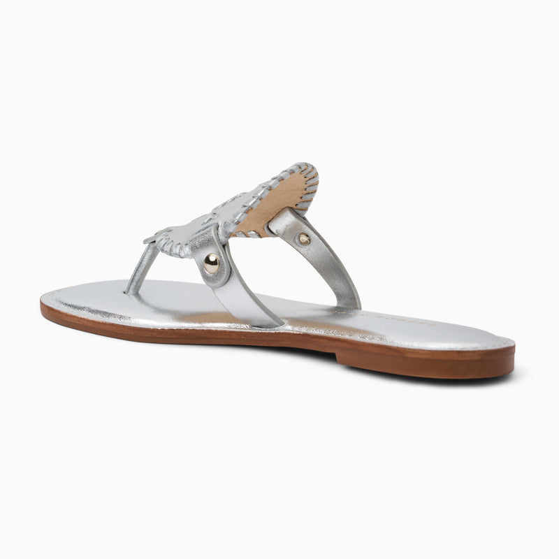 Collins Metallic Leather Flat Sandal