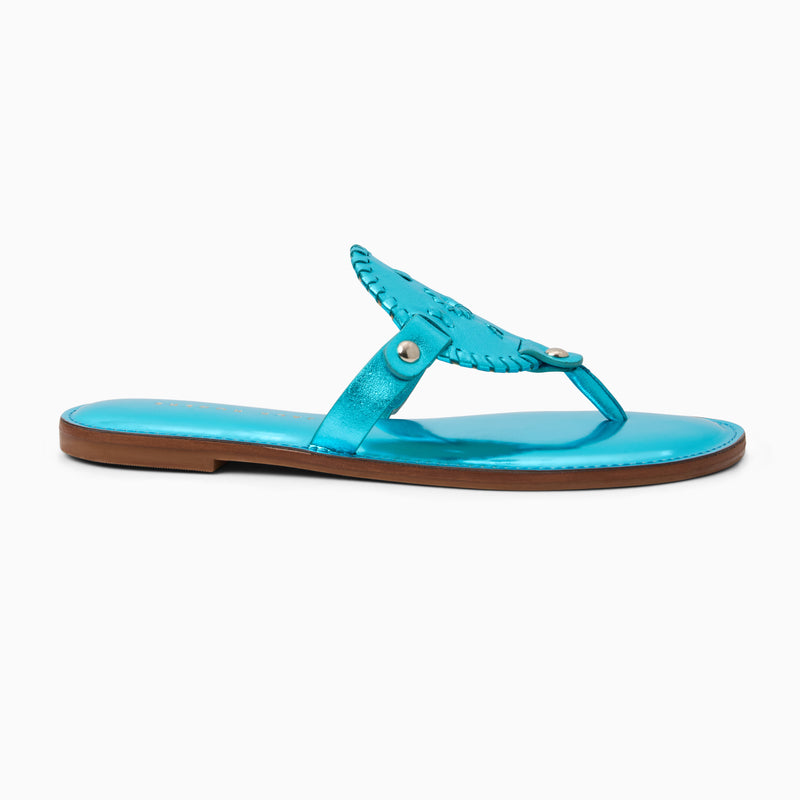 Collins Metallic Leather Flat Sandal